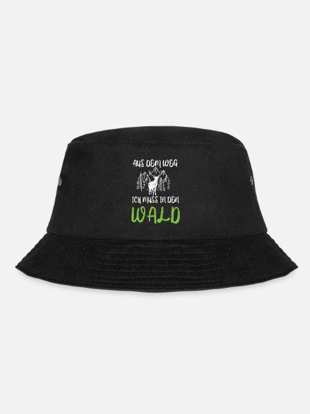 Aus dem Weg ich muss in den Wald Spruch - Bucket Hat - Schwarz