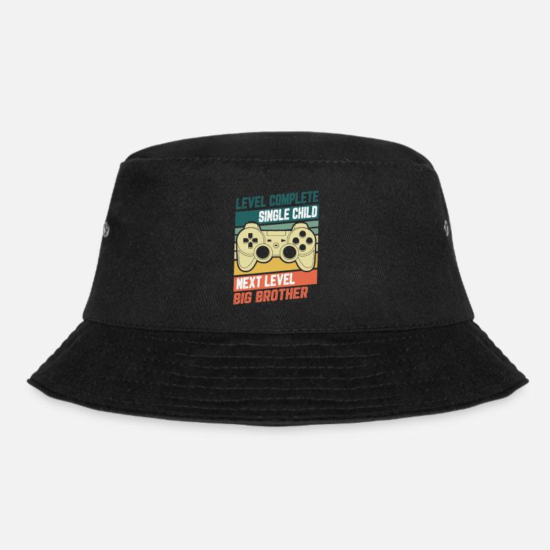 Level Complete Einzelkind Bruder Geburt Geschenk - Bucket Hat - Schwarz