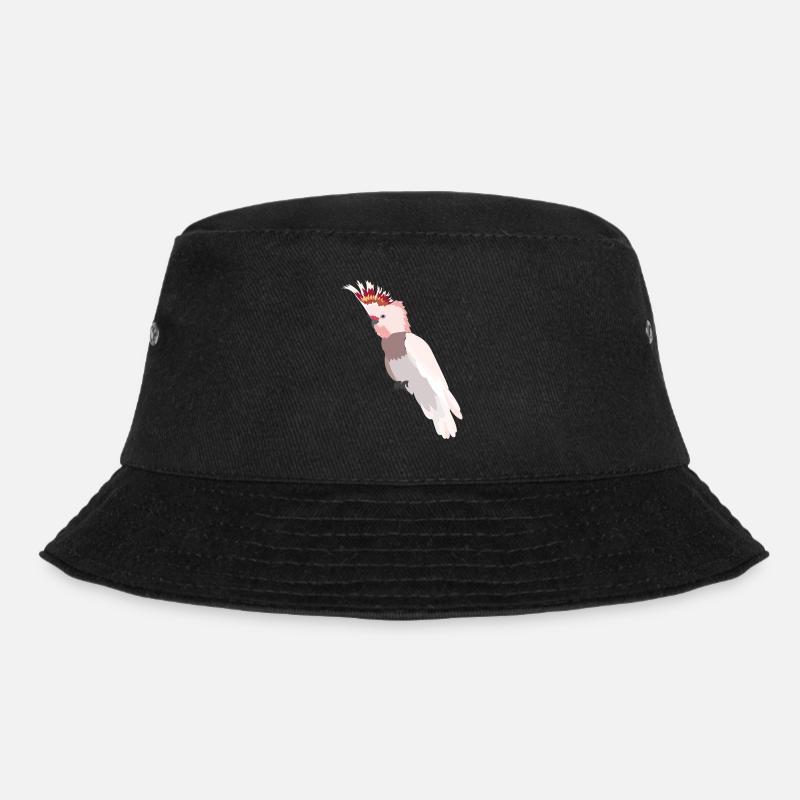Parrot - pink cockatoo - Bucket Hat - black