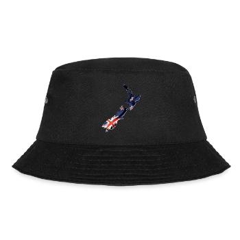 Echte Neuseeland Flagge – Flag Map - Bucket Hat - Schwarz - Vorne - Lela (165cm)