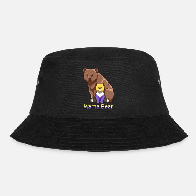 Nonbinary und Genderqueer Mama Bär Geschenk - Bucket Hat - Schwarz