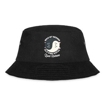 Was ist besser als eine Katze zwei Katzen Kätzchen - Bucket Hat - Schwarz - Vorne - Lela (165cm)