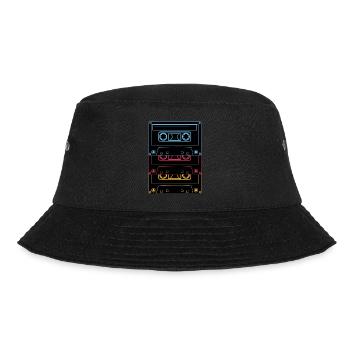 Retro Neon Cassette Old School Playlist - Bucket Hat - black - Front - Lela (165cm)