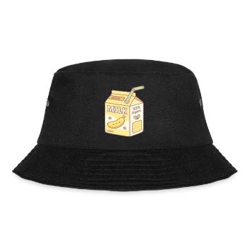 Süße Bananenmilch Karton Box Doodle - Bucket Hat - Schwarz - Vorne - Lela (165cm)