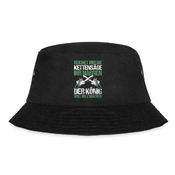 Der König Will Holz Machen Holzfäller Holz hacken - Bucket Hat - Schwarz - Vorne - Lela (165cm)