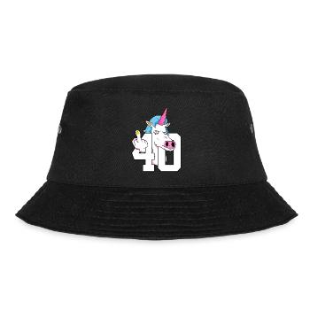 40. GEBURTSTAG EINHORN - Bucket Hat - Schwarz - Vorne - Lela (165cm)