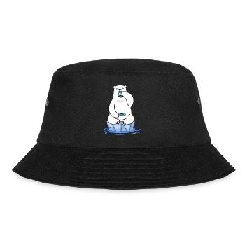 ice bather winter swimmer winter swimmer polar bear tea - Bucket Hat - black - Front - Lela (165cm)