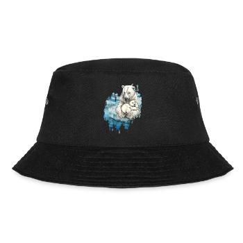 eisbader winterbader winterschwimmer eisbär mama - Bucket Hat - black - Front - Lela (165cm)