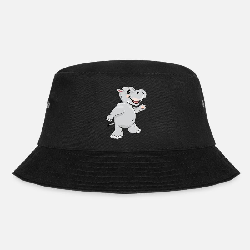 Tanzendes glückliches Nilpferd - Bucket Hat - Schwarz