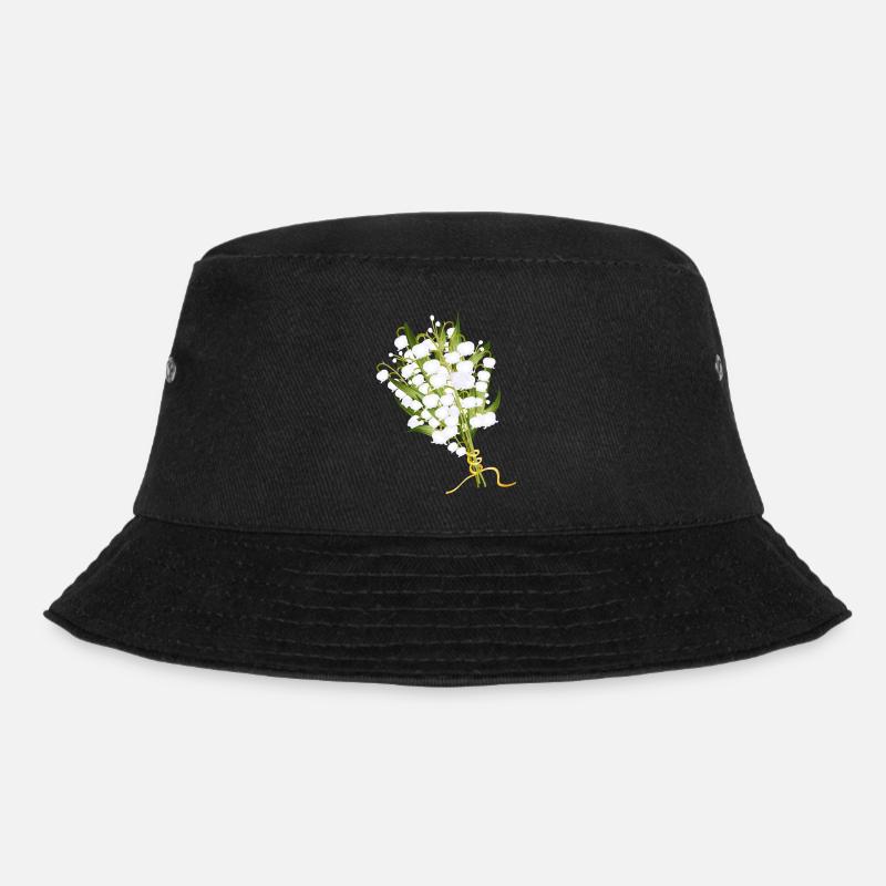 üppiger Maiglöckchen Strauß als Frühlingsgruß - Bucket Hat - Schwarz