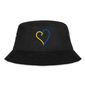Ukraine Herz - Bucket Hat - Schwarz - Vorne - Lela (165cm)