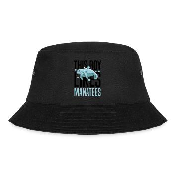 Boy Likes Manatees Nature Sea Animal Ocean - Bucket Hat - black - Front - Lela (165cm)