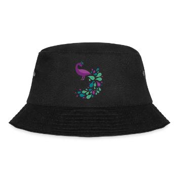 Peacock with Closed Tail - Bucket Hat - black - Front - Lela (165cm)