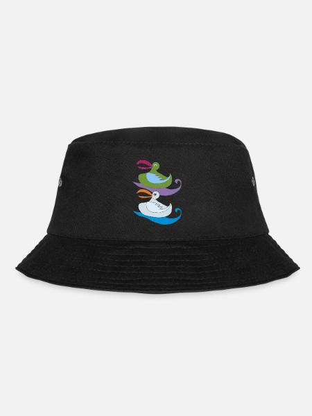 seagull pair colorful - Bucket Hat - black
