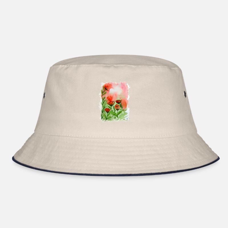 Mohnblumen Aquarell Bucket Hat