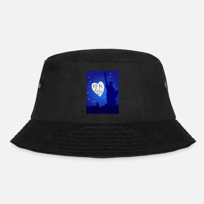 4th July Heart - Bucket Hat - black