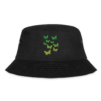 Schmetterling Geschenk green butterflies - Bucket Hat - Schwarz - Vorne - Lela (165cm)