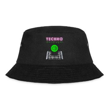 Ihr wisst wie es ist . TECHNO lebt man - Bucket Hat - Schwarz - Vorne - Lela (165cm)
