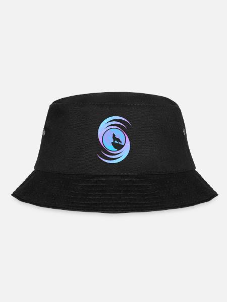 Wolf howling at the moon in the galaxy - Bucket Hat - black