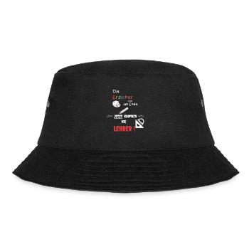 Grundschule Lustig Einschulung Motiv - Bucket Hat - Schwarz - Vorne - Lela (165cm)