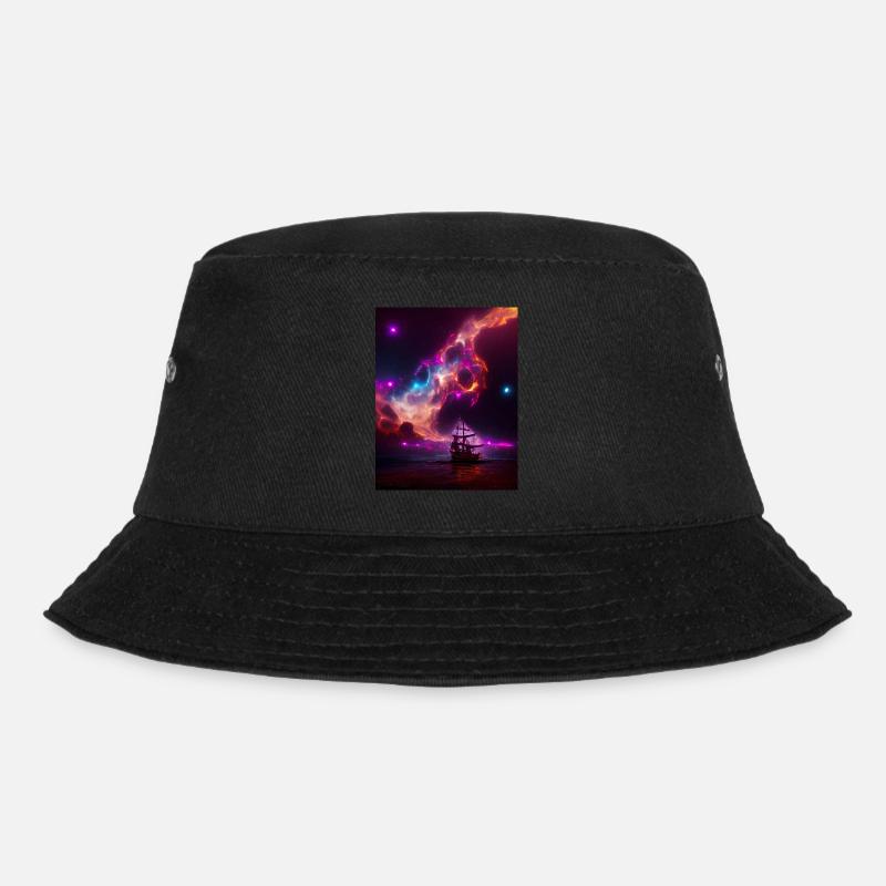 Piratenschiff im Weltraum - Bucket Hat - Schwarz