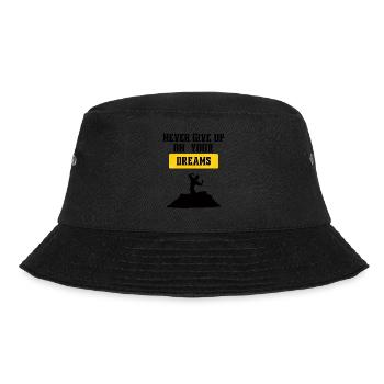 Never give up on your dreams - Bucket Hat - Schwarz - Vorne - Lela (165cm)