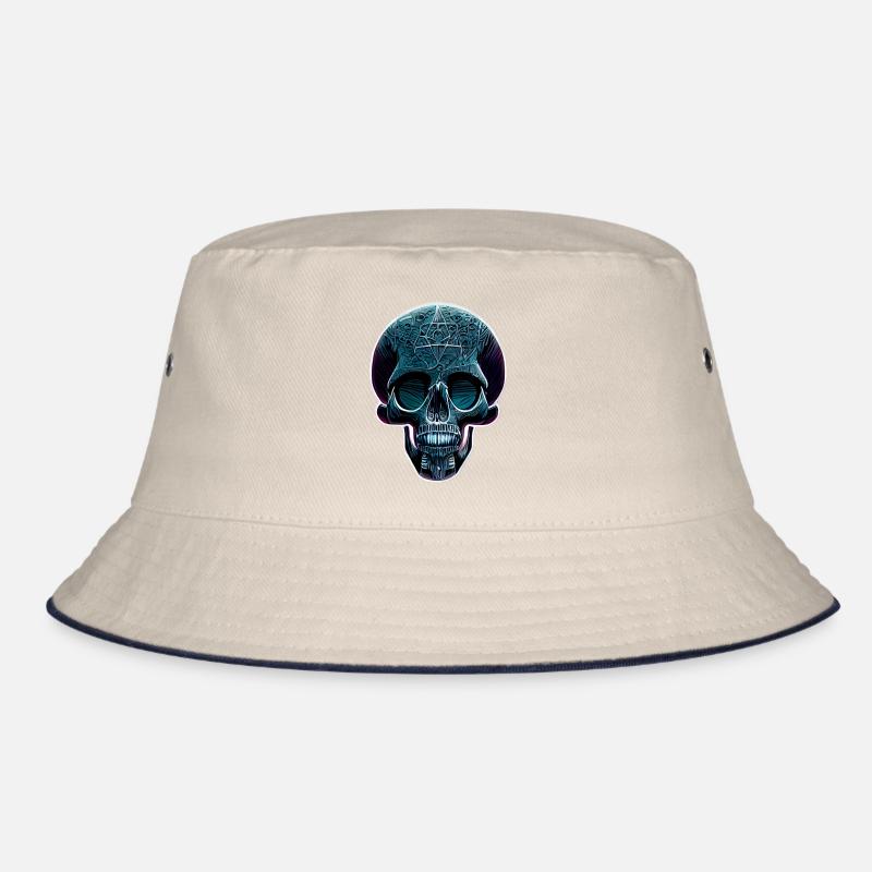 blauer Totenkopf Bucket Hat