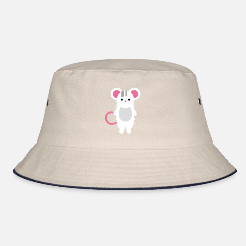Cute little mouse, vector art Bucket Hat