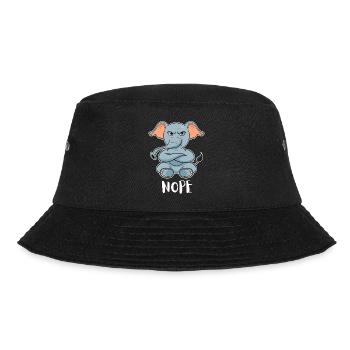 Nope Funny Lazy Elephant - Bucket Hat - black - Front - Lela (165cm)