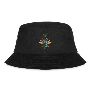 Insektenbefall - groß frisst klein - Bucket Hat - Schwarz - Vorne - Lela (165cm)