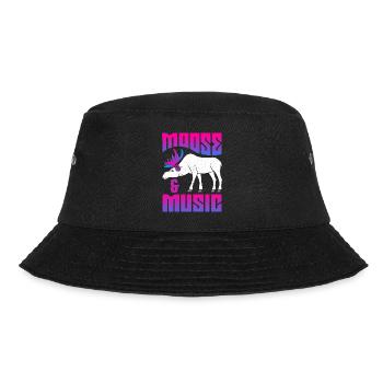 Elch- und Musiknotenmusiker Clef Elk - Bucket Hat - Schwarz - Vorne - Lela (165cm)