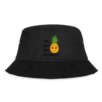 Une fille aime les ananas, les fruits tropicaux - Bob - noir - Devant - Lela (165cm)