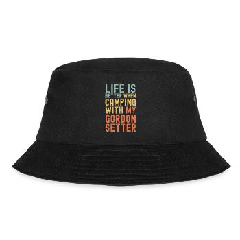 Gordon Setter Camping retro vintage - Bucket Hat - Schwarz - Vorne - Lela (165cm)