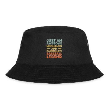 Mechaniker Baseball retro - Bucket Hat - Schwarz - Vorne - Lela (165cm)
