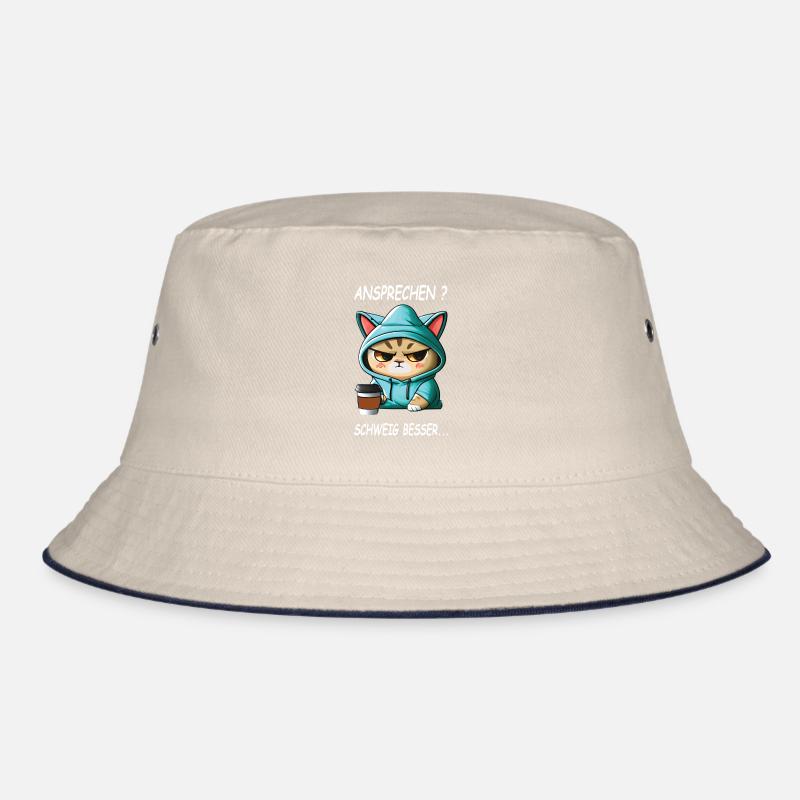 Ansprechen - Schweig besser Kaffee Spruch Katzen Bucket Hat