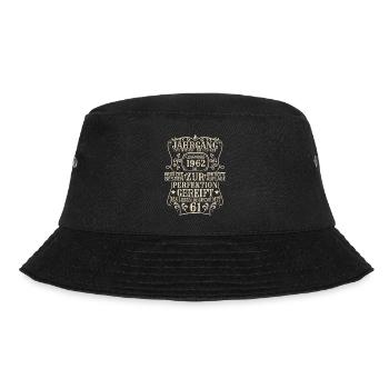 Geburtstagsgeschenk Geboren 1962 61 Jahre - Bucket Hat - Schwarz - Vorne - Lela (165cm)
