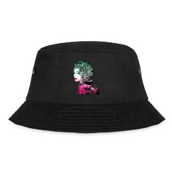 Japanischer Geisha Samurai Krieger 106 - Bucket Hat - Schwarz - Vorne - Lela (165cm)