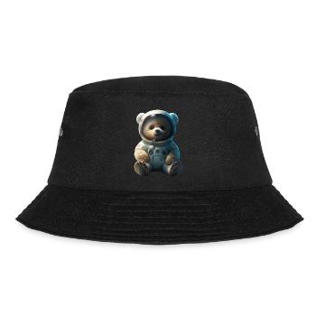 Cute Comic Tedybear in the space - Bucket Hat - Schwarz - Vorne - Lela (165cm)