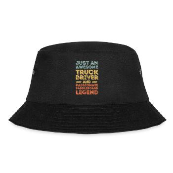 LKW-Fahrer Paddleboard retro - Bucket Hat - Schwarz - Vorne - Lela (165cm)