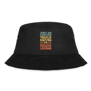 Truck driver fishing retro - Bucket Hat - black - Front - Lela (165cm)