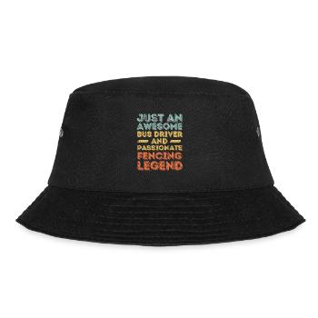 Busfahrer Fechten retro - Bucket Hat - Schwarz - Vorne - Lela (165cm)
