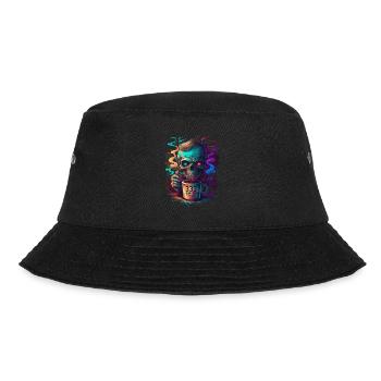 Skull | Coffee | coloured | Colorful Skull - Bucket Hat - black - Front - Lela (165cm)