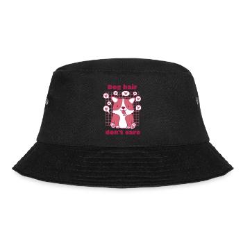 DOG Hair Don't Care Retro Funny Cute Dog Lover - Bucket Hat - Schwarz - Vorne - Lela (165cm)