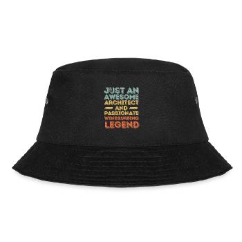 Architekt Windsurfen retro - Bucket Hat - Schwarz - Vorne - Lela (165cm)