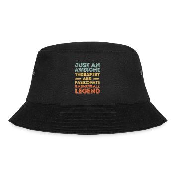 Therapeut Basketball retro - Bucket Hat - Schwarz - Vorne - Lela (165cm)
