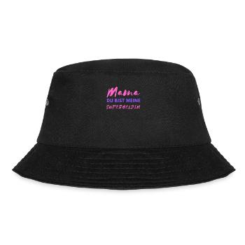 MAMA du bist meine Superheldin - Bucket Hat - Schwarz - Vorne - Lela (165cm)