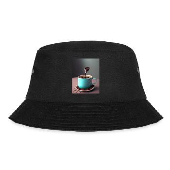 Ich bin kein Morgenmensch ich bin ein Kaffeemensch - Bucket Hat - Schwarz - Vorne - Lela (165cm)