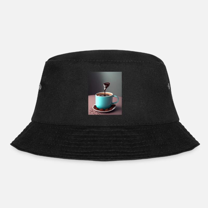 Ich bin kein Morgenmensch ich bin ein Kaffeemensch - Bucket Hat - Schwarz