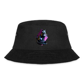 Black cat origami profile - Bucket Hat - black - Front - Lela (165cm)