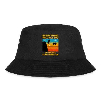 Wingsuit flying Base Jumping Skydiving Wingsuiting - Bucket Hat - black - Front - Lela (165cm)